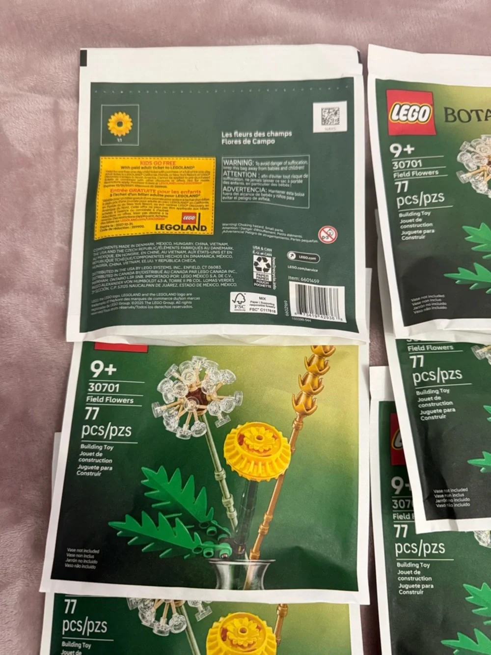 Lego 30701 Botanicals Field Flowers 77 pieces *Lot Of 8* New in Sealed Bags - Picture 2 of 3